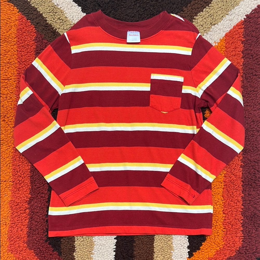 Red Striped Long Sleeve Shirt